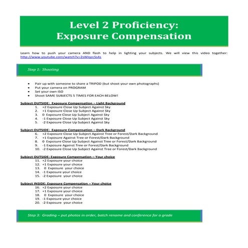 Lv2 exposure compensation