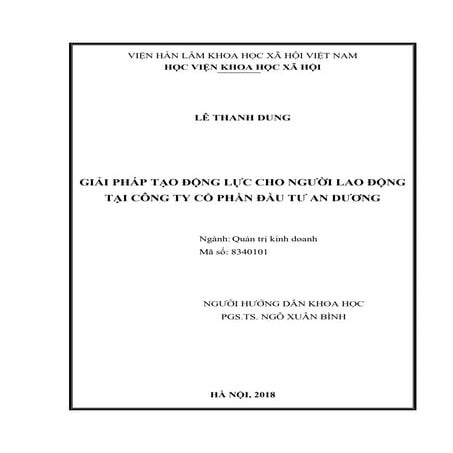 Luận văn: Giải pháp tạo động lực cho người lao động, HOT