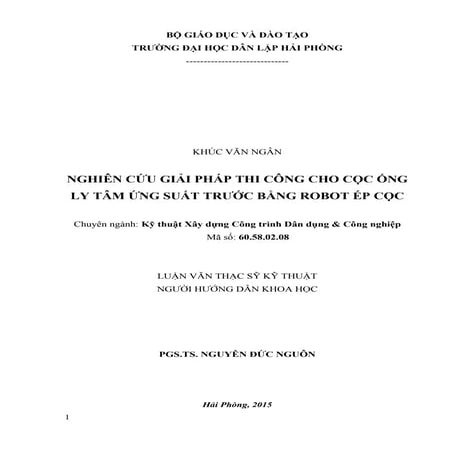 Đề tài: Giải pháp thi công cọc ly tâm ứng suất trước bằng Robot