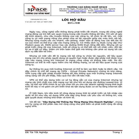 Đề tài: Xây dựng hệ thống hạ tầng mạng cho doanh nghiệp, HAY