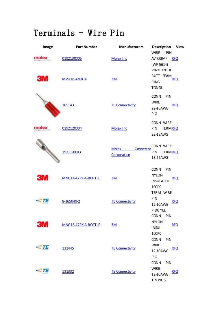 Terminals Wire Pin Connectors, Interconnects