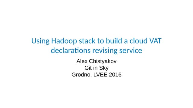 My talk at LVEE 2016