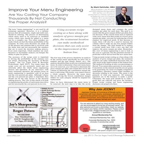 Improve Your Menu Engineering