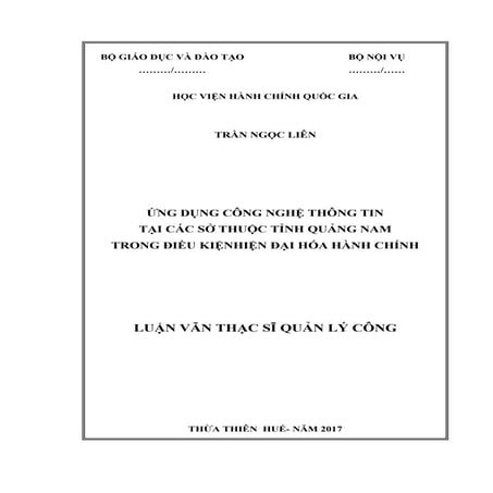 Luận văn: Ứng dụng công nghệ thông tin tại các Sở trong hiện đại hóa