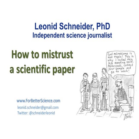 How to mistrust a scientific paper