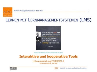 Lernen mit Lernmanagementsystemen (LMS)