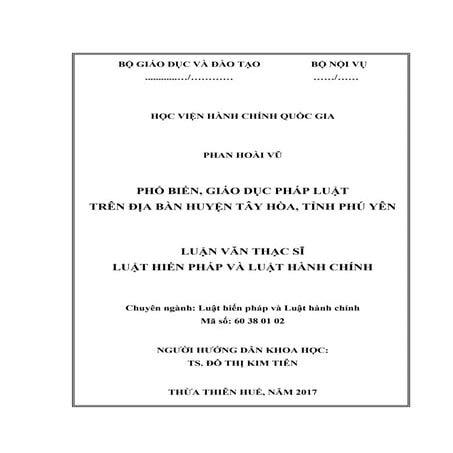 Luận văn: Giáo dục pháp luật tại huyện Tây Hòa, Phú Yên, HOT