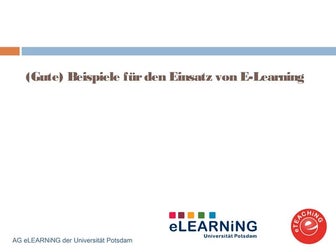 Seminar "Medien einsetzen": E-Learning-Beispiele 31.05.2013
