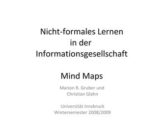 Nicht-formales Lernen in der Informationsgesellschaft - Mind Mapping