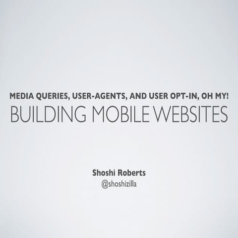 Building Mobile Websites