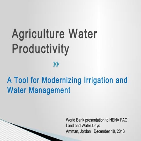 Agriculture Water Productivity 