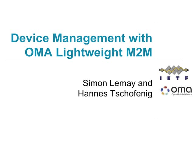 Device Management with OMA Lightweight M2M