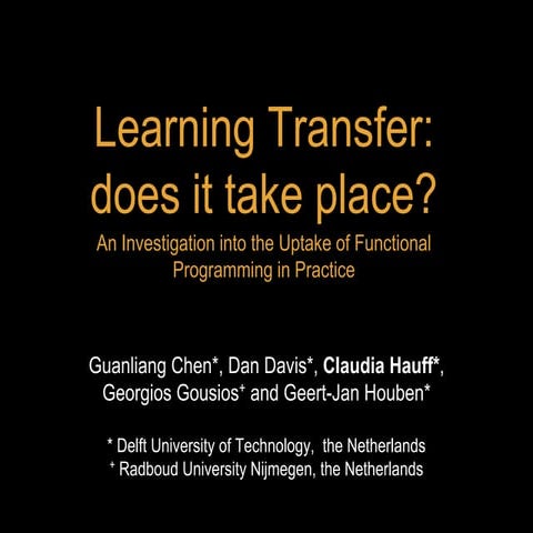 Learning Transfer: Does it take place in MOOCs