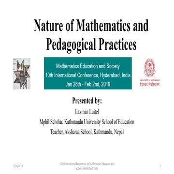 Nature of Mathematics and Pedagogical practices