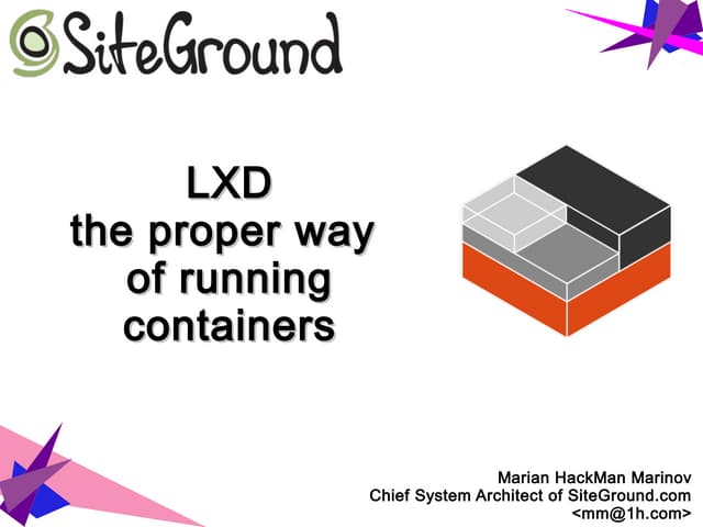 Lxd   the proper way of runing containers