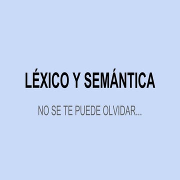 Léxico y semántica | PDF