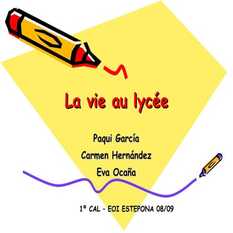 La vie au lycee