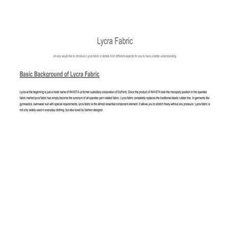 Lycra fabric | PDF