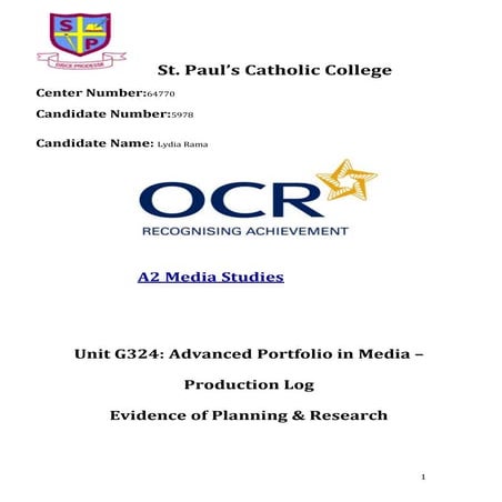 Lydia rama production log marked