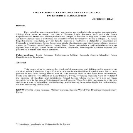 LYGIA FONSECA heroina do Brasil na 2 guerra