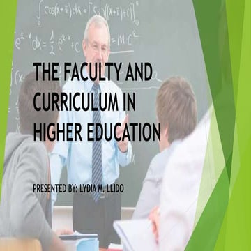 The Faculty and Curriculum in Philippine Higher Education ppt. maed 1
