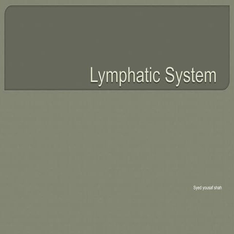Unit IX: The Lymphatic System  A&P BSN 1