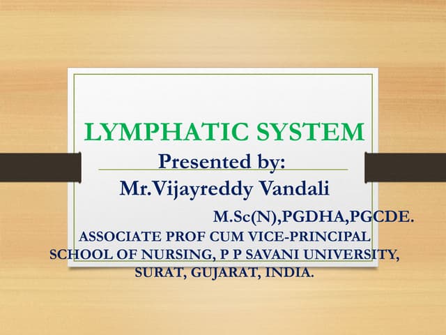 Lymphatic system ppt