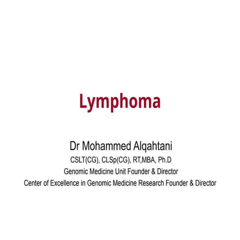Tumors_ lymphoma Manifestations and Treatment.ppt
