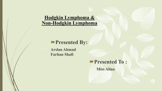 Non Hodgkin Lymphoma | PPTX