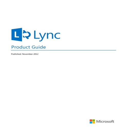 Lync Product Guide from Microsoft and Atidan