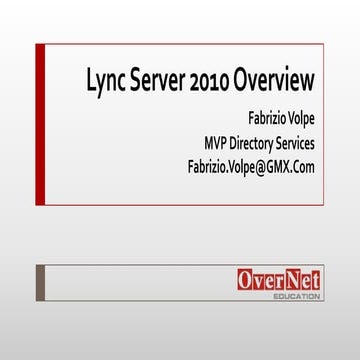 Lync server 2010 overview