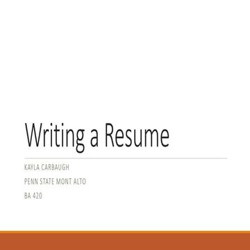 Writing a Resume- Lynda