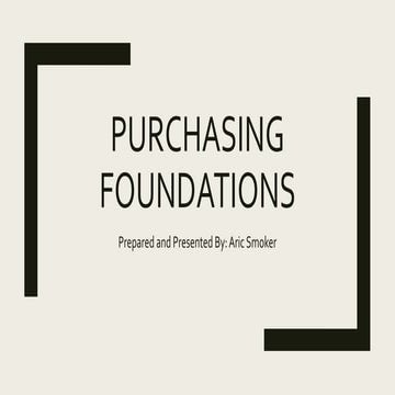 Purchasing Foundations