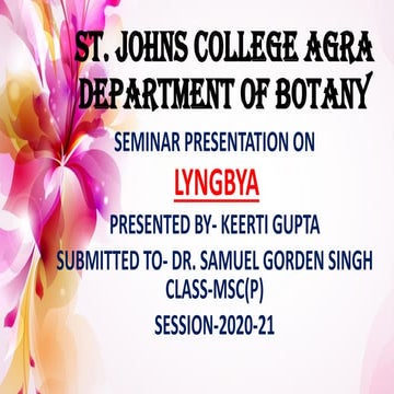 Lyngbya ppt - cyanobacteria cyanophyceae blue green algae