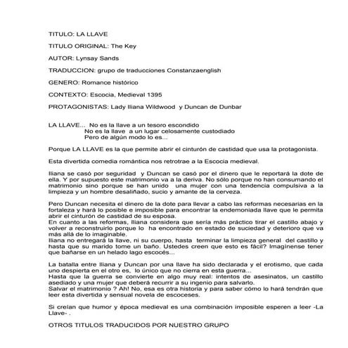 Lynsay sands -_la_llave