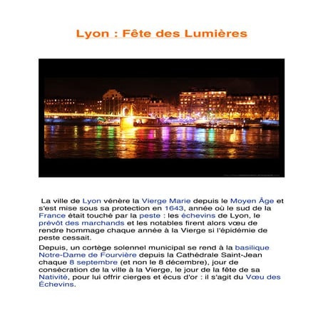 Lyon et la Fête des Lumières