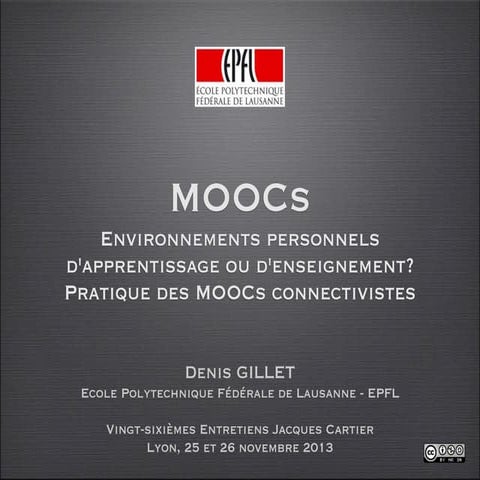 Cours massifs ouverts en ligne - Environnements personnels d'apprentissage co...
