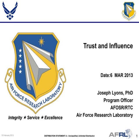 Lyons - Trust and Influence - Spring Review 2013