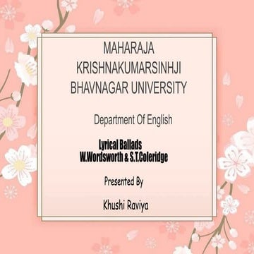 Lyrical Ballads Presentation by Khushi Raviya