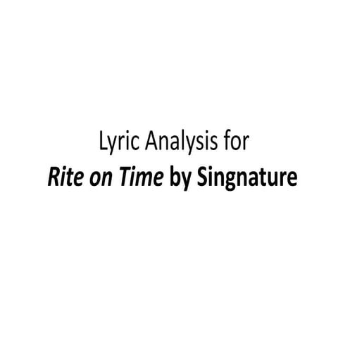 Lyric analysis for singnature
