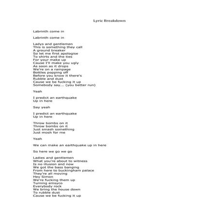 Lyric breakdown | PDF