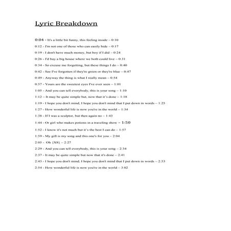Lyric breakdown