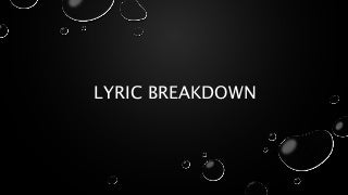 Lyric breakdown