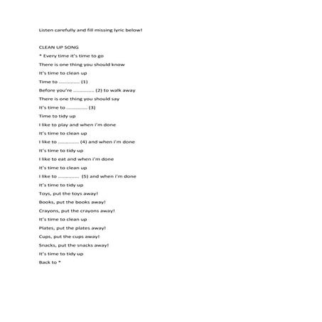 Lyric of clean up song | PDF