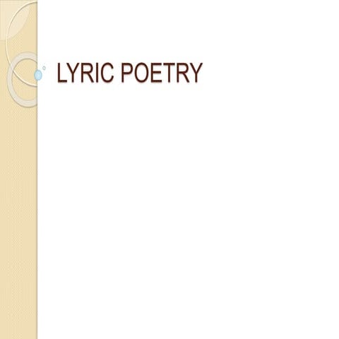LYRIC POETRY