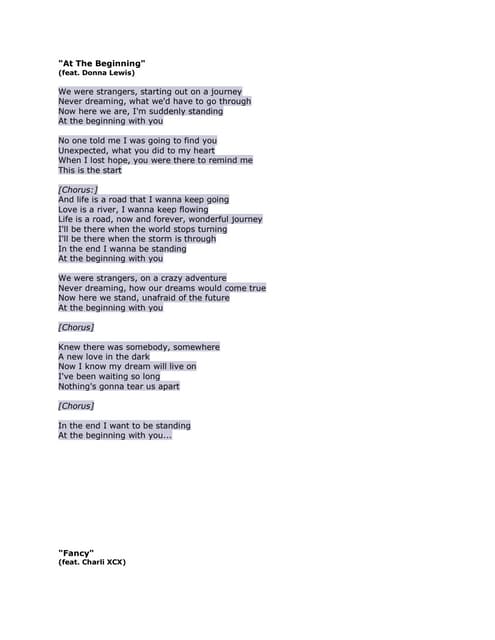 Lyrics of 1234