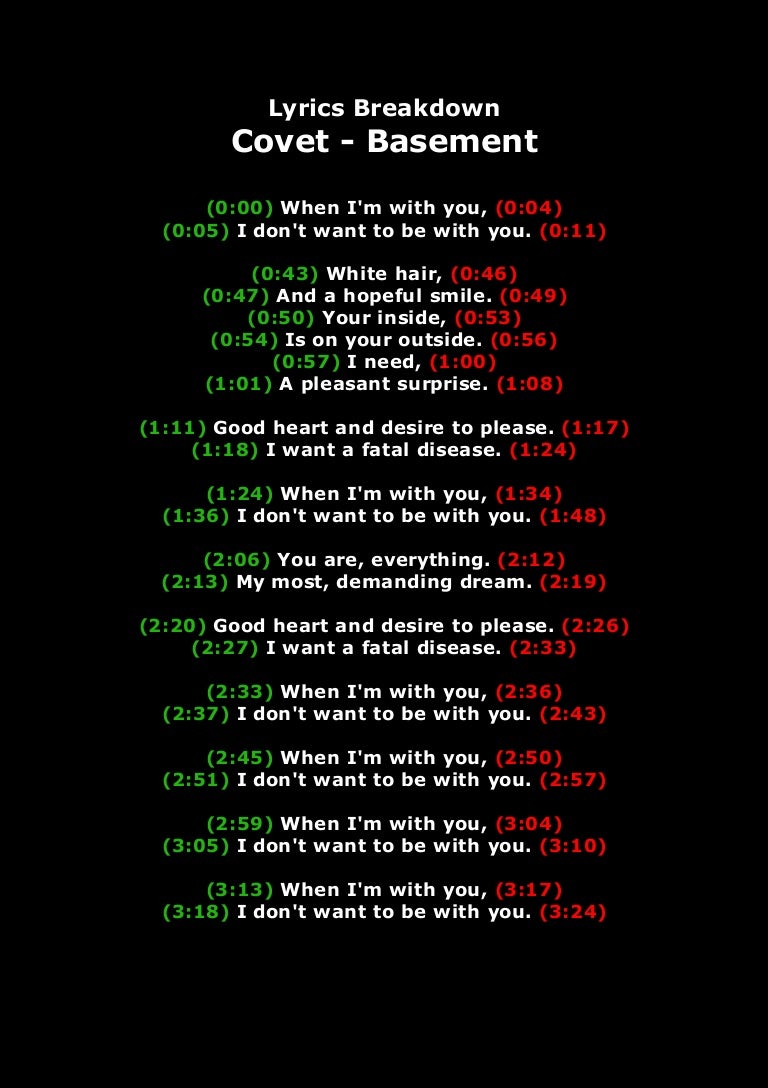 Lyrics Breakdown Covet Basement