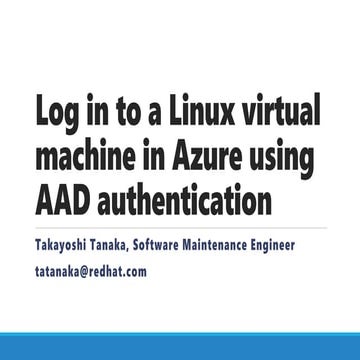 Log in to a Linux VM in Azure using AAD authentication