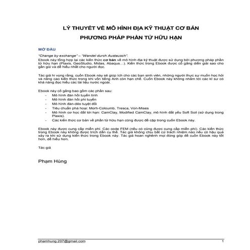 Lý thuyết về mô hình địa kỹ thuật cơ bản