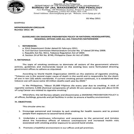 BJMP Memo No. 2011-05